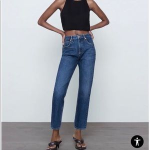 Zara High Waisted Ankle Length Denim